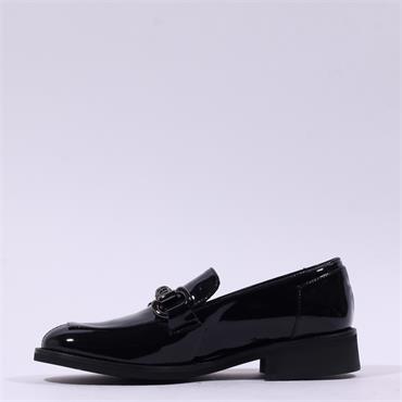 Marco Moreo Maura Pearl Link Loafer - Black Patent